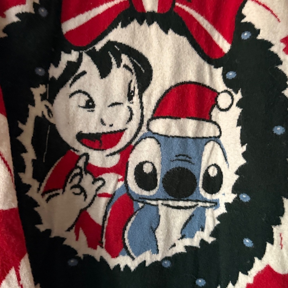 Disney Red and White Mele Kalikimaka Sweater women XS - Picture 3 of 5